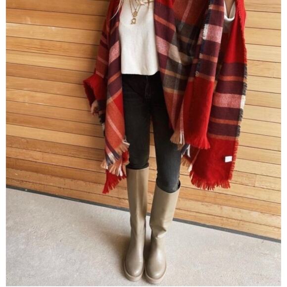 NWT Zara Leather Flat Knee High Boots Size 5 Taupe Sand Minimalist Blogger Fave - Picture 9 of 10